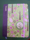 Handmade creative journal- green cover with pink birds- curious owl books Toowoomba. Brush water Colour journal