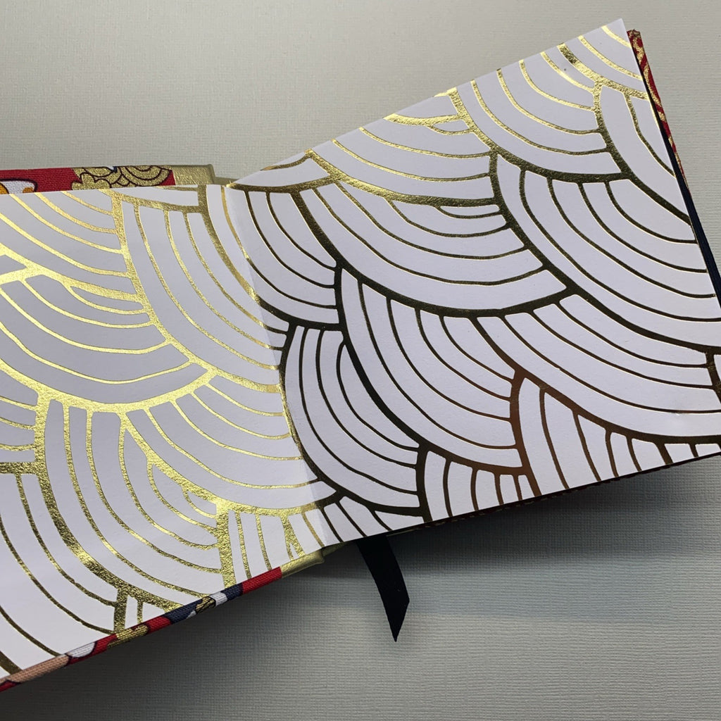 Handmade Visual Art Notebook Journal With Oriental Inspired Cover- 130mm X 130mm