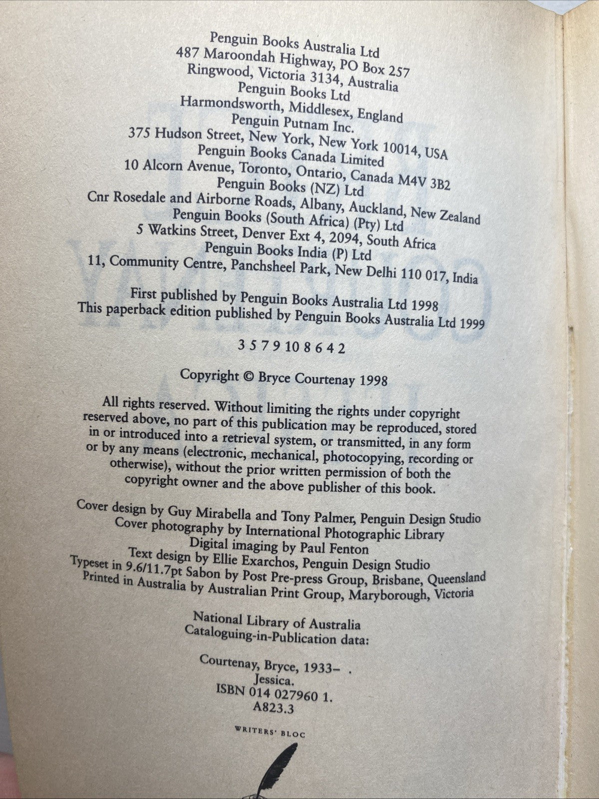 Jessica by Bryce Courtenay (Paperback, 2000)